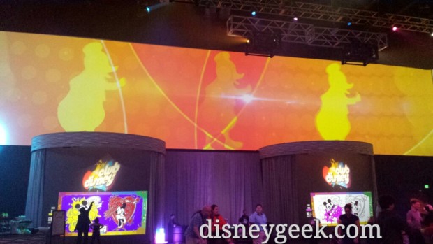 Projections around the perimeter of Club Disney