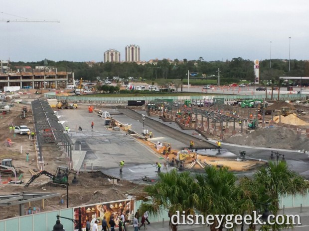 The new Disney Springs Bus area construction