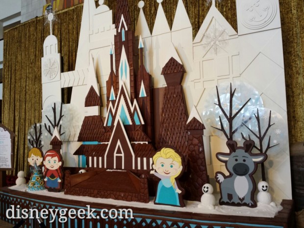 A Frozen gingerbread creation in a Mary Blair style again this year at the Contemporary.