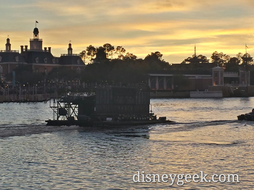 Illuminations barges heading out for tonight's show