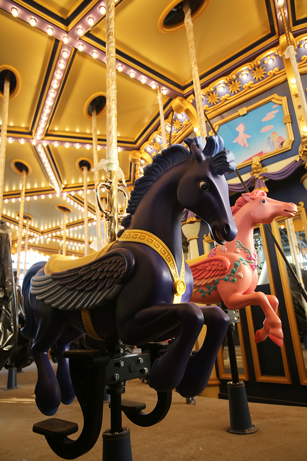 Ride testing continues on another attraction created especially for Shanghai Disneyland. Guests will soon be able to take a spin on Fantasia Carousel, which features characters and symphonic music from the groundbreaking Disney film, Fantasia.