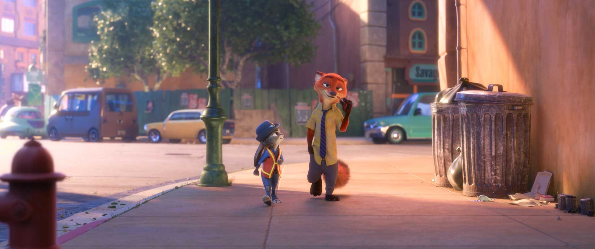 RELUCTANT PARTNER -- Fast-talking, con-artist fox Nick Wilde is not really interested in helping rookie officer Judy Hopps crack her first case.  Directed by Byron Howard and Rich Moore, and produced by Clark Spencer, Walt Disney Animation Studios' "Zootopia" opens in theaters on March 4, 2016. ©2016 Disney. All Rights Reserved.