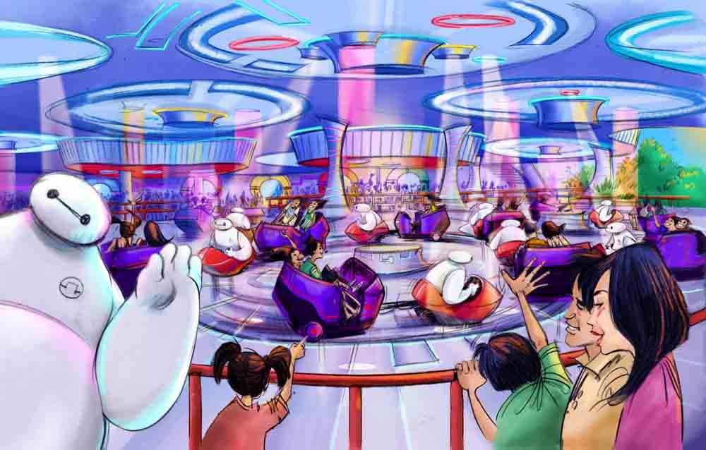 Concept image of Guests experiencing the attraction themed to Big Hero 6