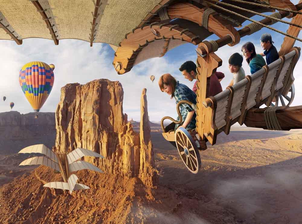 Concept image of the Guests experiencing Soarin’ (tentative name)