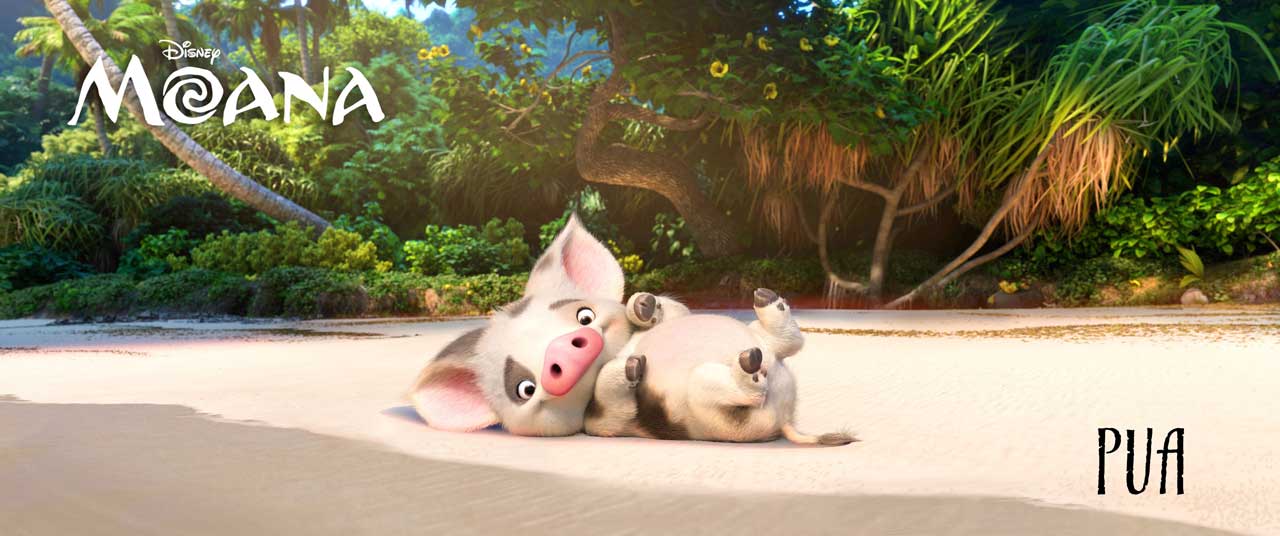PUA is Moana’s loyal pet pig with puppy energy and an innocent puppy brain. ©2016 Disney. All Rights Reserved.