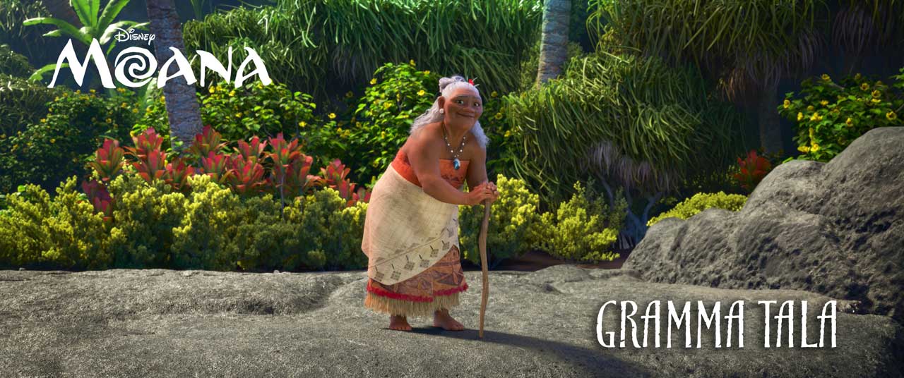 RACHEL HOUSE (“Whale Rider,” “Hunt for the Wilderpeople”) voices GRAMMA TALA, Moana’s confidante and best friend, who shares her granddaughter’s special connection to the ocean. ©2016 Disney. All Rights Reserved.