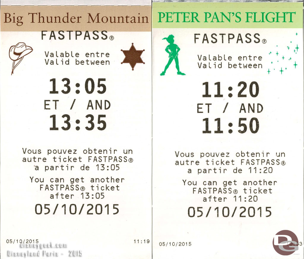 Disneyland Paris FastPasses