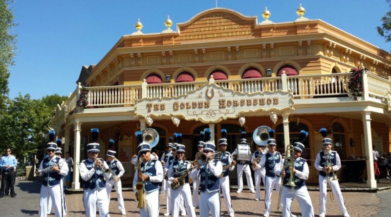 #Disneyland Band performing in front of the Golden Horseshoe in Frontierland