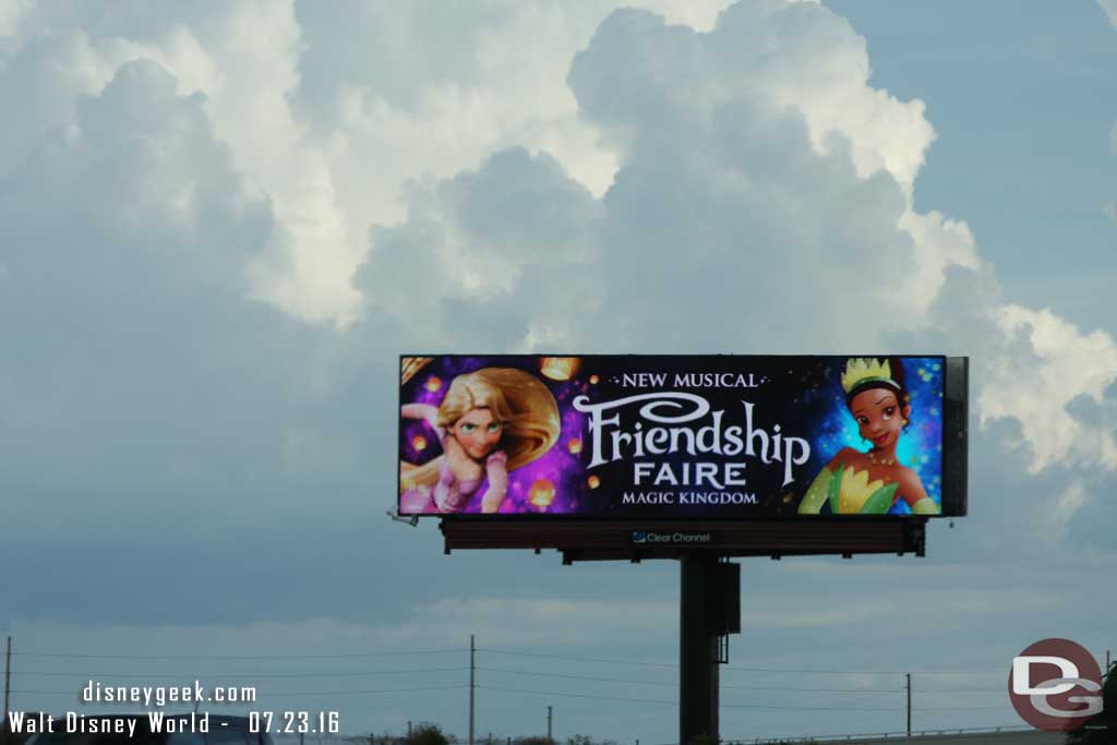 A billboard for the new Makic Kingdom Castle Show - Friendship Faire