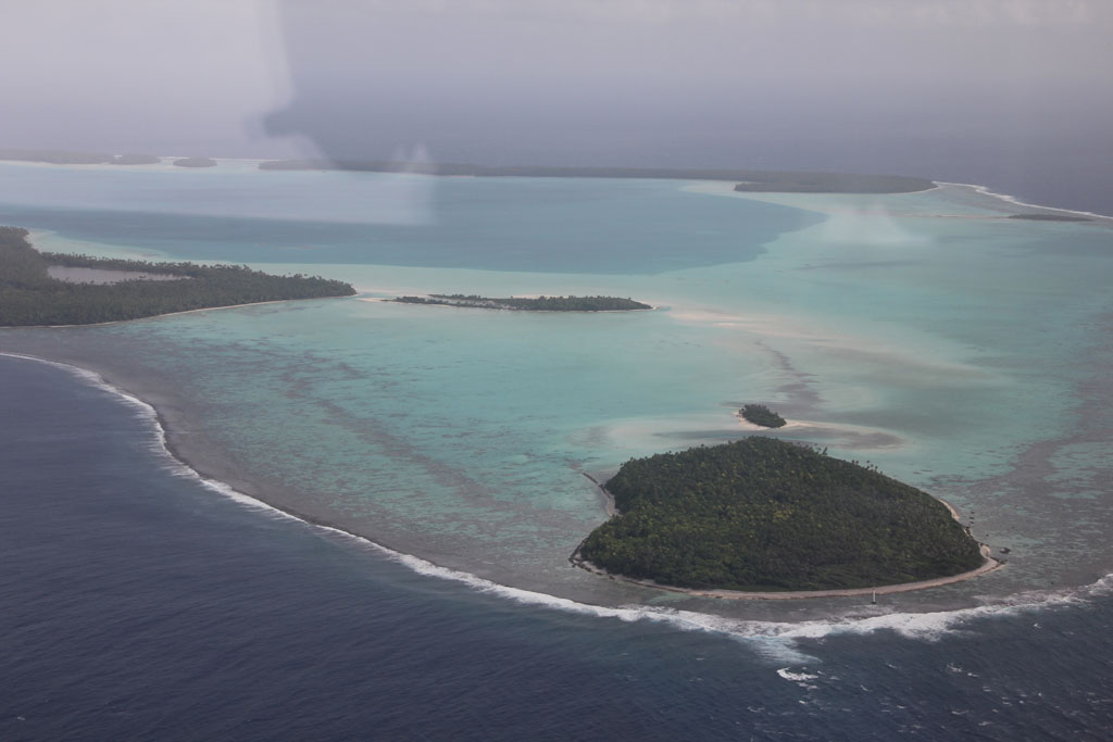 Research photo taken of the atoll of Tetiaroa rgr inspired the look and feel of the outer reef of fictional island Motunui in MOANA.