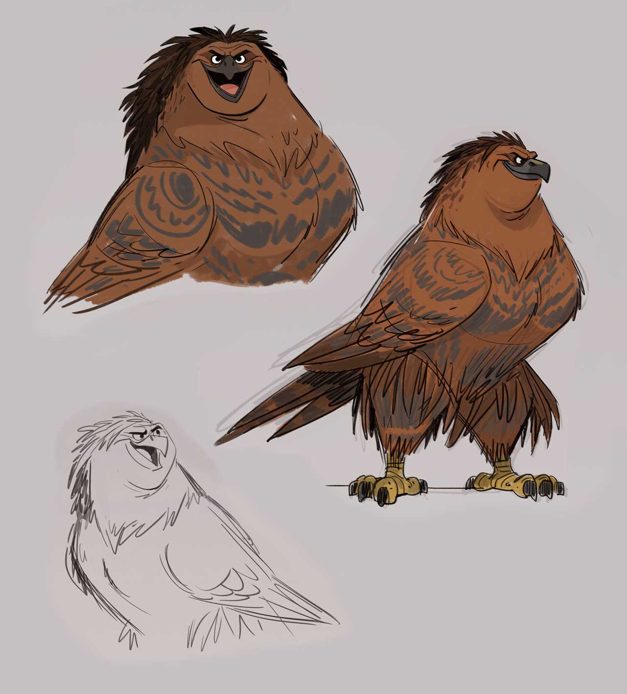 MAUI Hawk visual development. Artist: Bill Schwab, MOANA Art Director, Characters