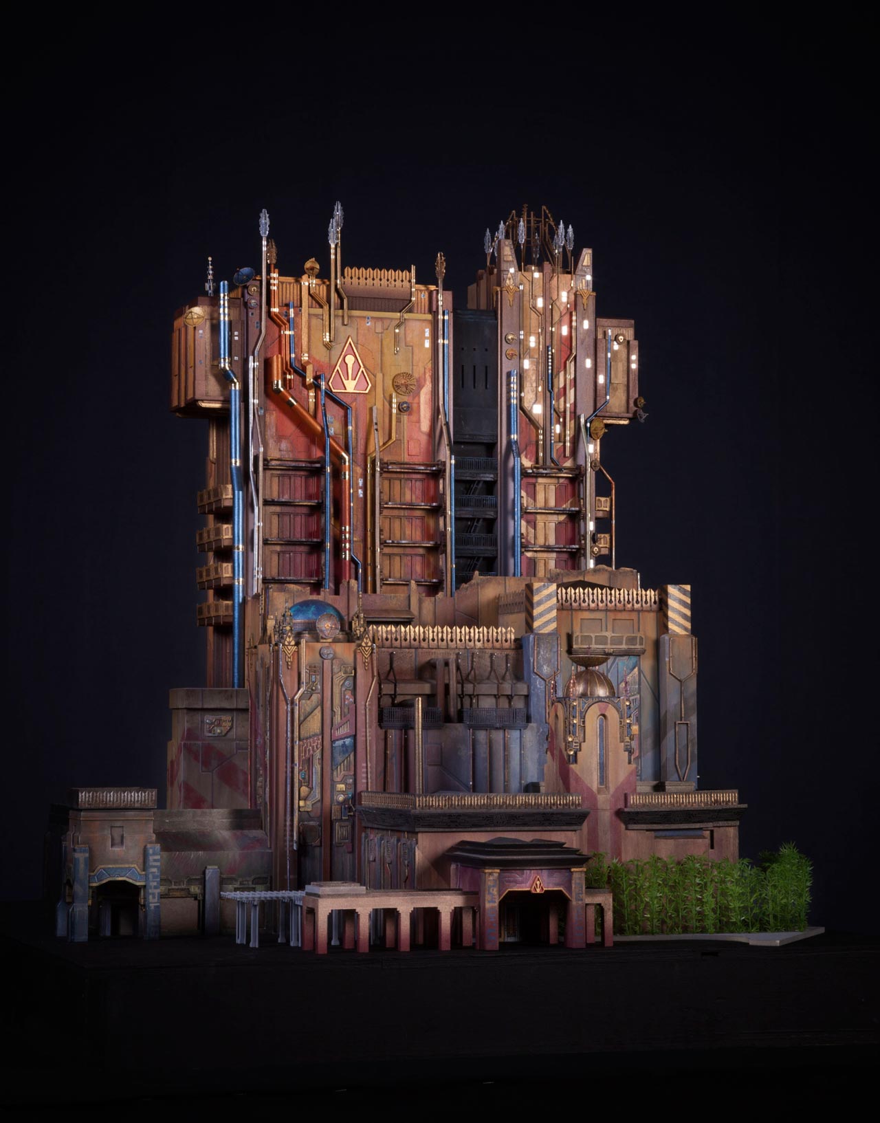 Guardians of the Galaxy Ð Mission: BREAKOUT! -- A scale model created by Walt Disney Imagineering shows the exterior of Guardians of the Galaxy Ð Mission: BREAKOUT!, a new attraction at Disney California Adventure park debuting in summer 2017. Guardians of the Galaxy Ð Mission: BREAKOUT! will take park guests through the fortress-like museum of the mysterious Collector, who is keeping his newest acquisitions, the Guardians of the Galaxy, as prisoners. Guests will board a gantry lift which launches them into a daring adventure as they join Rocket Raccoon in an attempt to set free his fellow Guardians. The new attraction will transform the structure currently housing The Twilight Zone Tower of Terrorª into an epic new adventure, enhancing the breathtaking free fall sensation with new visual and audio effects to create a variety of ride experiences. Guests will experience multiple, random and unique ride profiles in which the rise and fall of the gantry lift rocks to the beat of music inspired by the filmÕs popular soundtrack. (Scott Brinegar/Disneyland Resort)