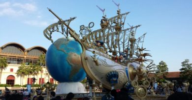 Tokoy DisneySea 15th Anniversary ship in the entrance plaza