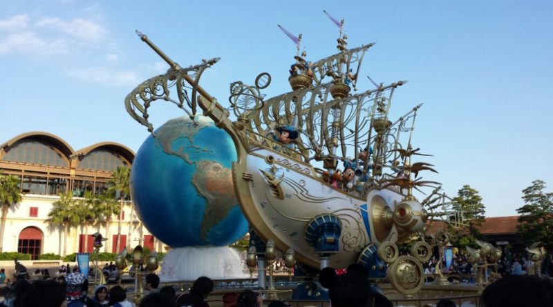 Tokoy DisneySea 15th Anniversary ship in the entrance plaza
