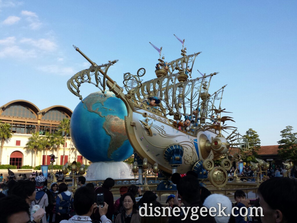 Tokoy DisneySea 15th Anniversary ship in the entrance plaza