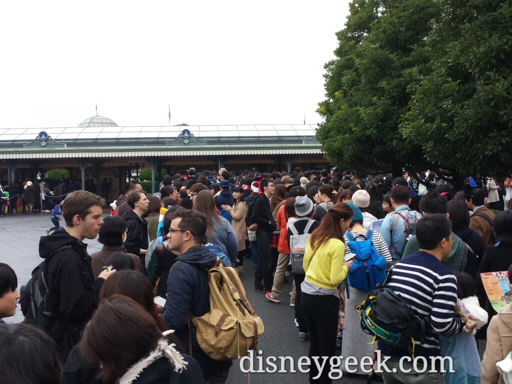 Arrived at Tokyo Disneyland about 10 minutes prior to park opening so I was back a long way.