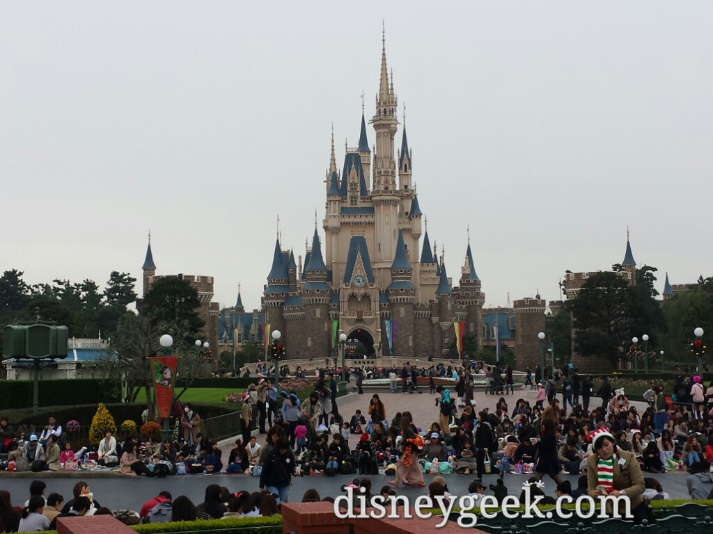 Waiting for the parade to begin. My view of Cinderella Castle.