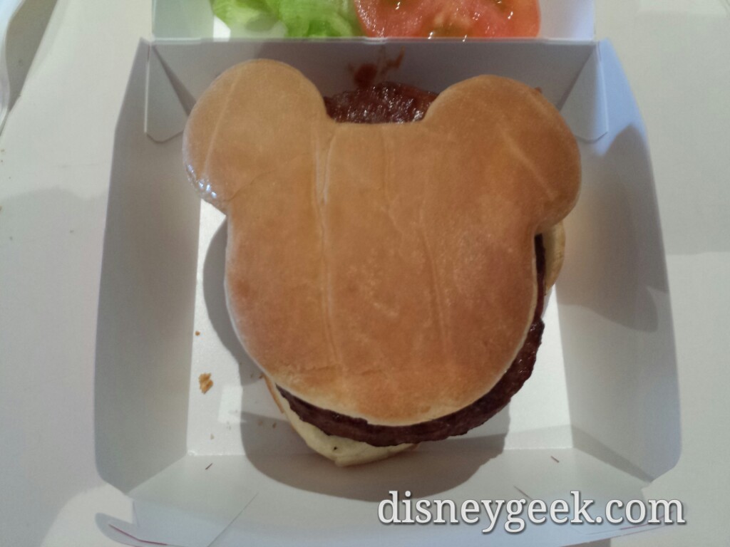 Tomorrowland Terrace famous or infamous Mickey burger. 