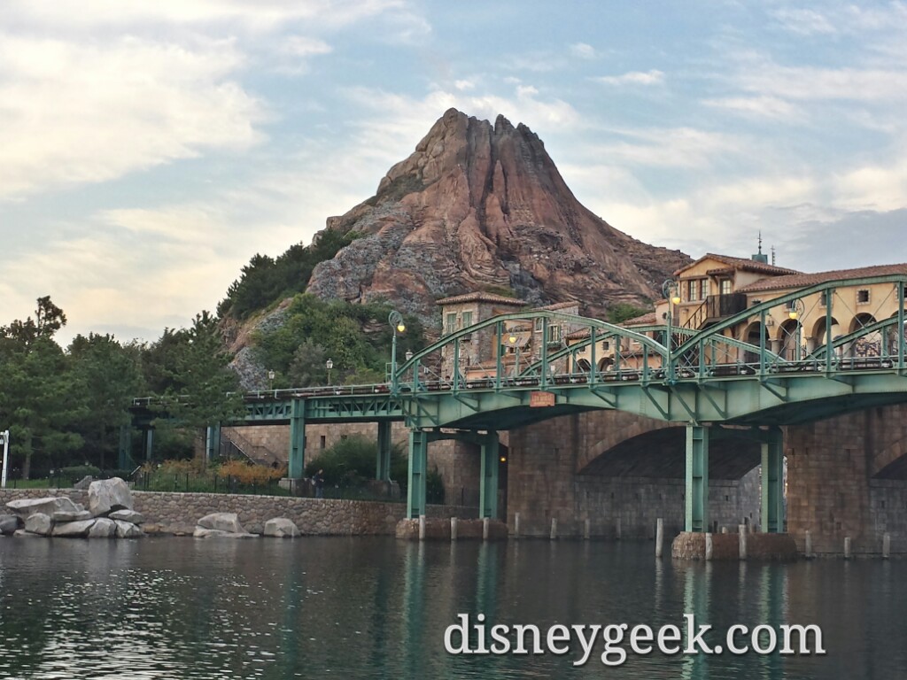 Tokyo DisneySea - Mt. Prometheus  from the American Waterfront.