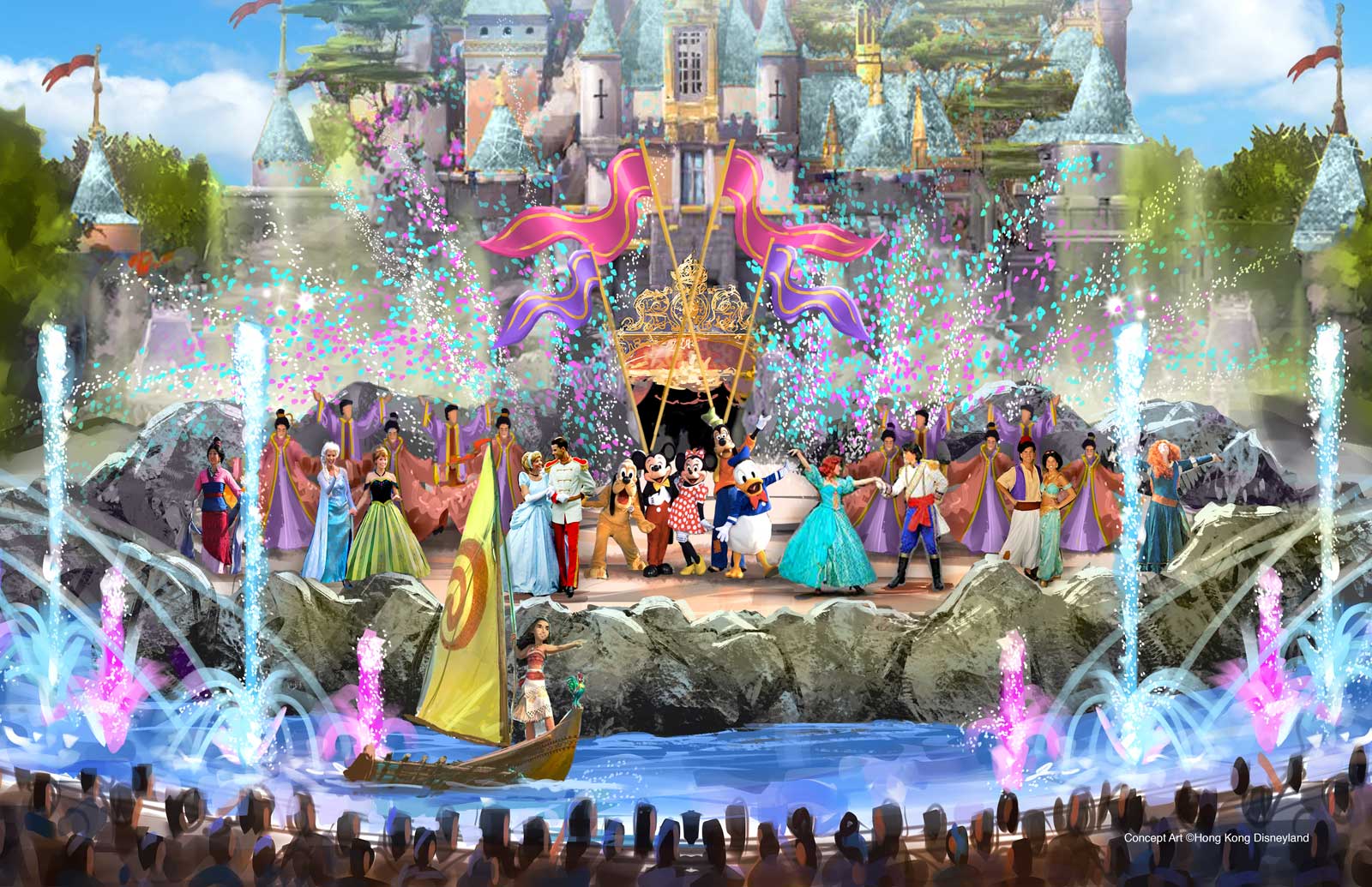 Hong Kong Disneyland Expansion - castle-daytime-show
