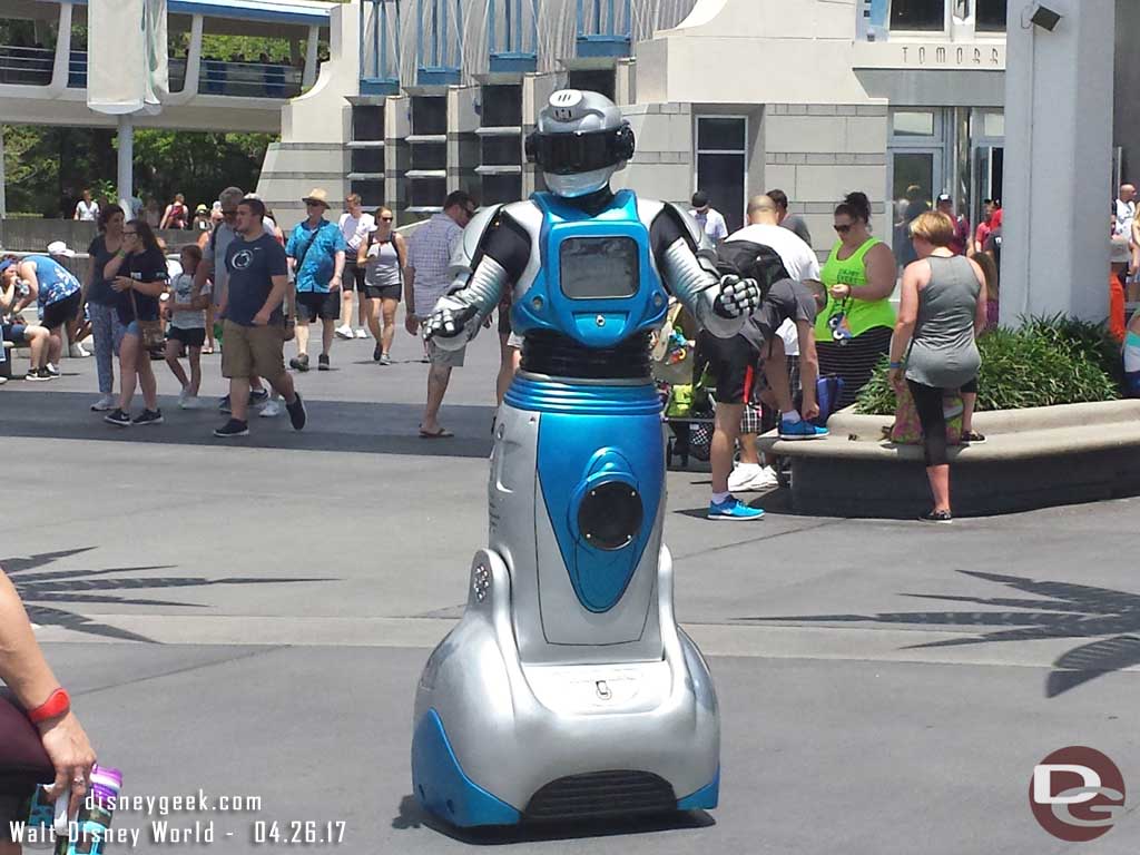 iCAN is a new visitor who comes out in Tomorrowland to interact with guests throughout the day.