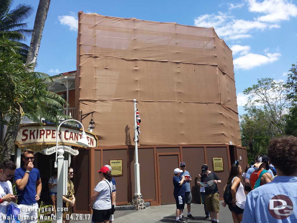 The Sunshine Tree Terrace facade is being worked on, it is still open.