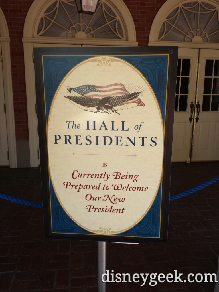 Hall of Presidents is closed for renovation until summer
