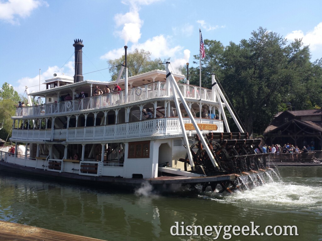 The Liberty Belle cruising by on the Rivers of America