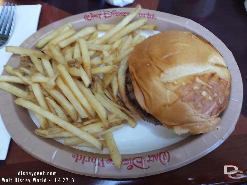 Burger and Fries at the Contempo Cafe