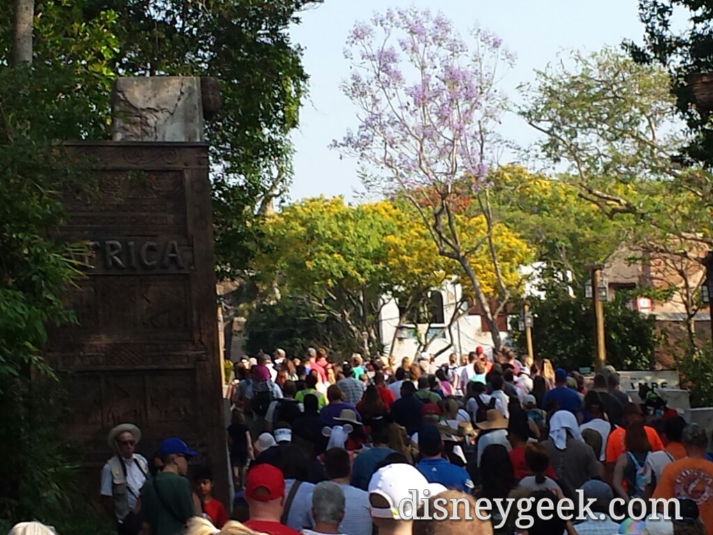 The crowd heading toward Africa at rope drop.