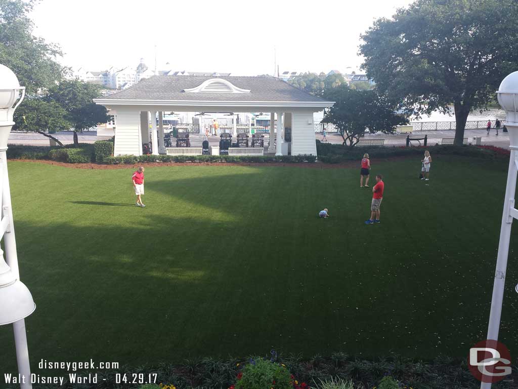 The Village Green at Disney's Boardwalk Resort is now turf and seems to have guests on it every time we walk by now.