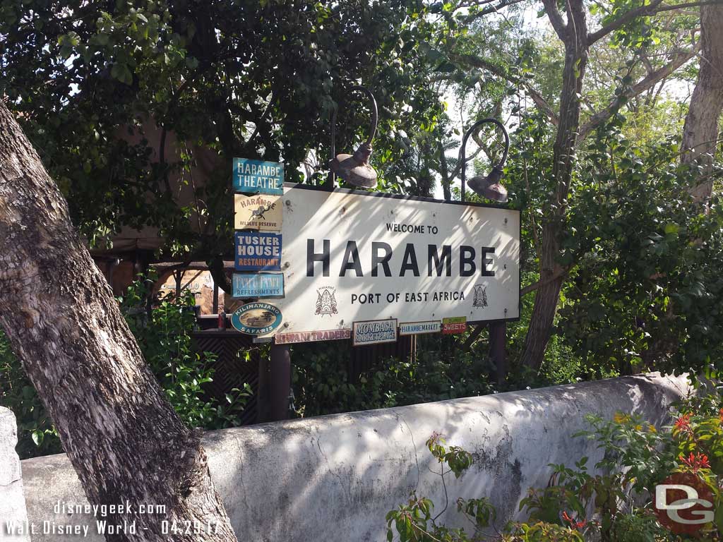 Entering Harambe at Disney's Animal Kingdom