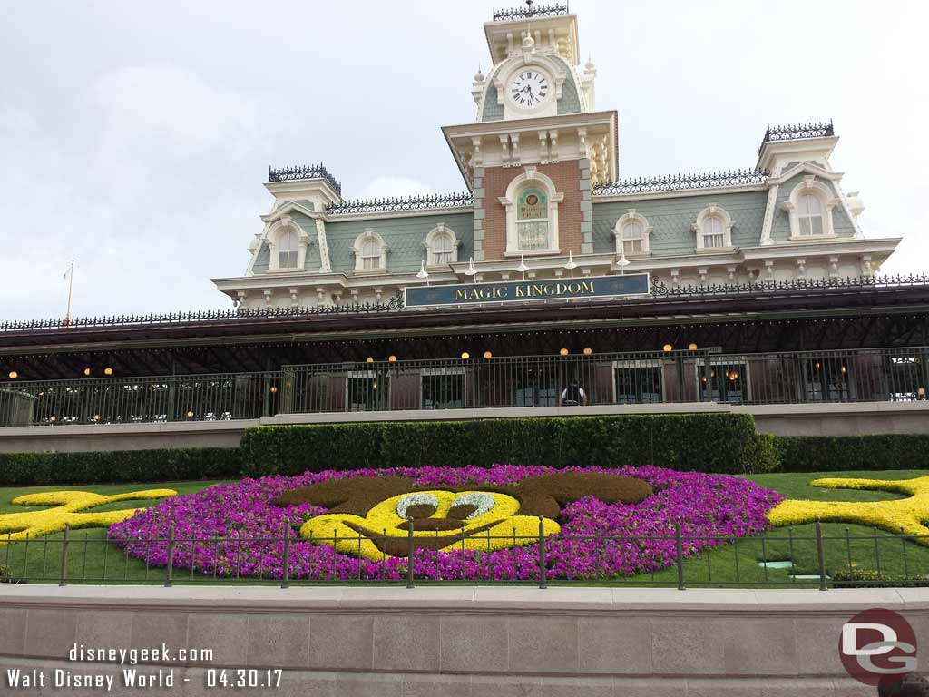 Mickey Flower Bed at the Main Street Train Station