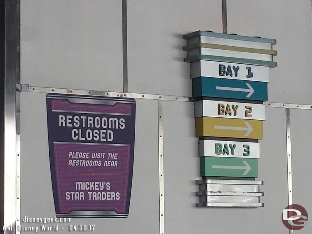 Cosmic Rays Restrooms are closed for renovation.