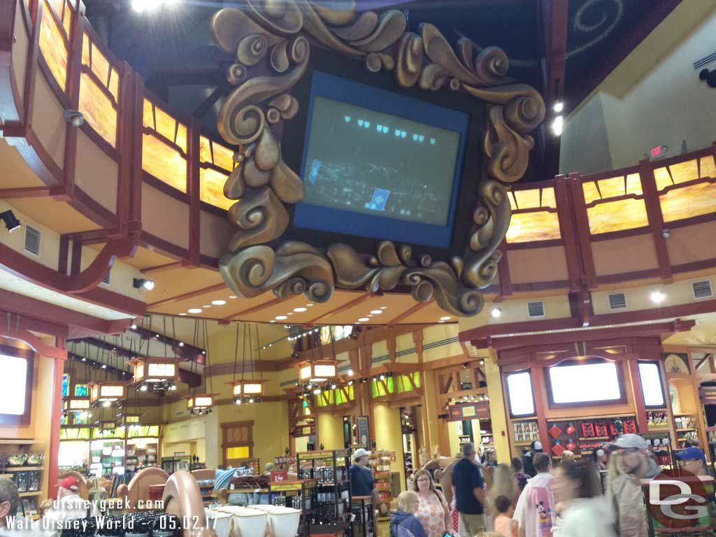 The images on the TV screen in World of Disney was barely visible.