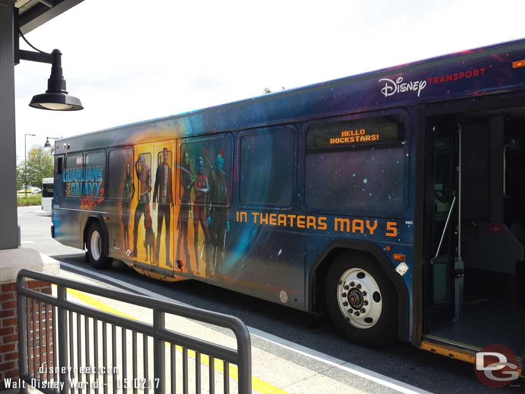 Guardians of the Galaxy Vol 2 Bus  heading to the All Star Music Resort.