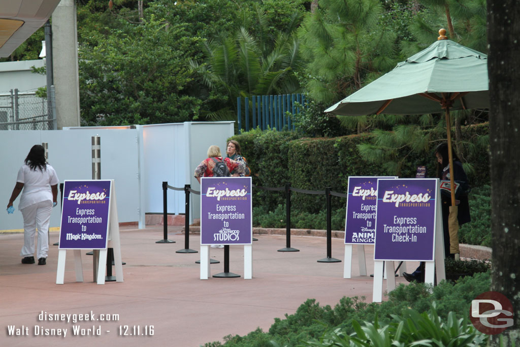 Express Transportation Check In at the Epcot