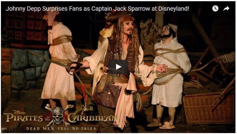 Johnny Depp as Jack Sparrow at Disneyland