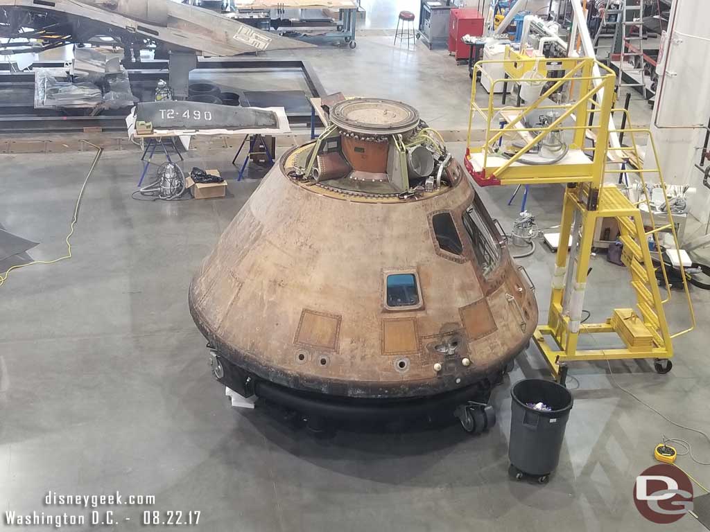 The Apollo 11 Capsule being restored.