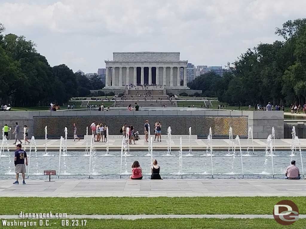The Lincoln Memorial in the distance.