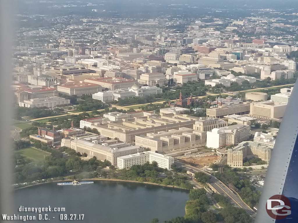 The mall lined by Smithsonian museums and other buildings.