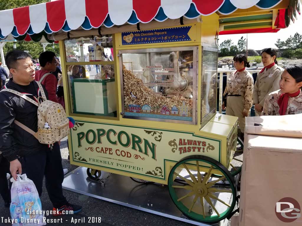 The cart in front of the Cape Cod Cook-Off features a Duffy Bucket and milk chocolate popcorn.