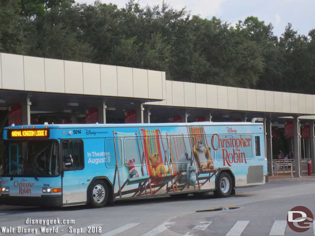 Christopher Robin Wrapped Bus at Epcot