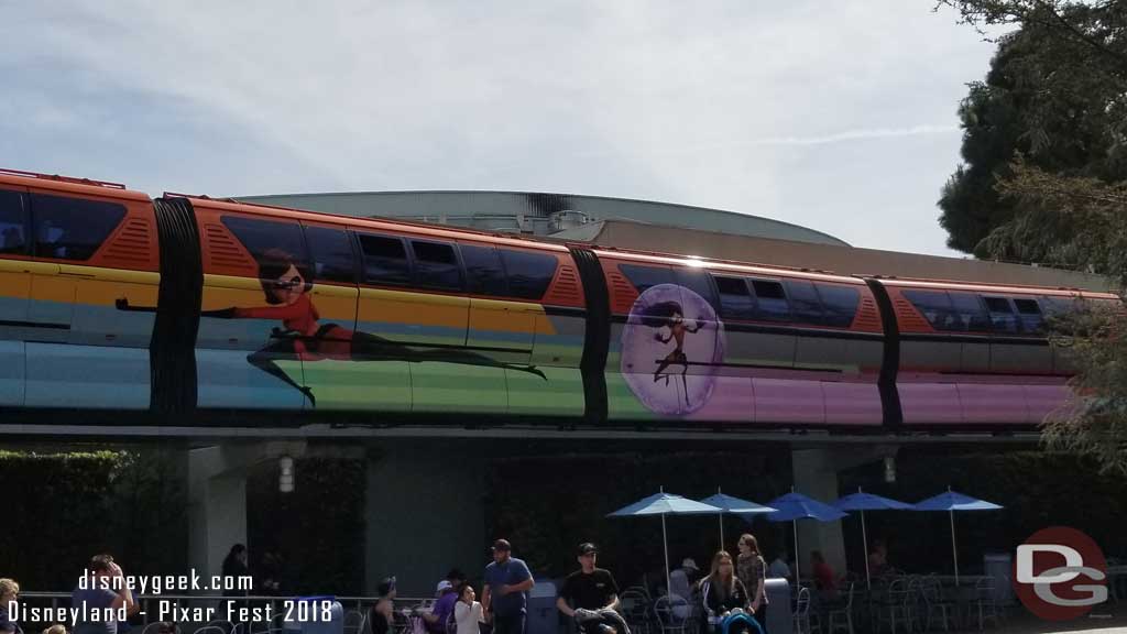 Incredibles - Disneyland Monorail Orange during Pixar Fest