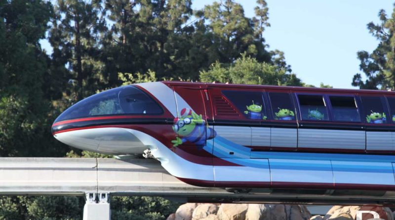 Toy Story - Little Green Men - Disneyland Monorail Red during Pixar Fest