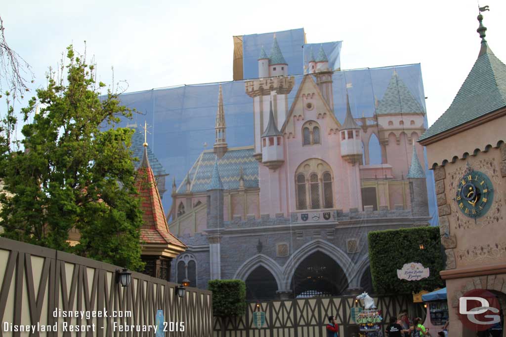 Disneyland Castle Renovation - Fantasyland Side 2015