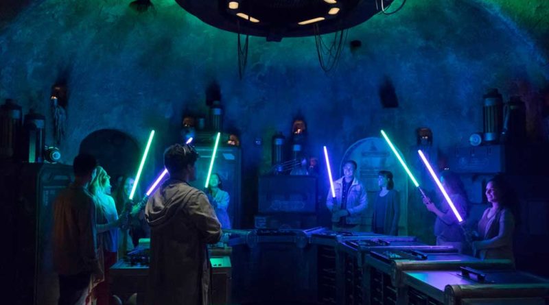 Disney guests will discover exotic finds throughout Star Wars: Galaxy’s Edge at Disneyland Park in Anaheim, California, and at Disney's Hollywood Studios in Lake Buena Vista, Florida. At Savi’s Workshop – Handbuilt Lightsabers, guests will have the opportunity to customize and craft their own lightsabers. In this exclusive experience, guests will feel like a Jedi as they build these elegant weapons from a more civilized age. (Joshua Sudock/Disney Parks)