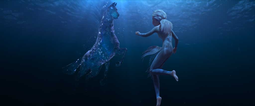 In Walt Disney Animation Studios’ “Frozen 2, Elsa encounters a Nokk—a mythical water spirit that takes the form of a horse—who uses the power of the ocean to guard the secrets of the forest. Featuring the voice of Idina Menzel as Elsa, “Frozen 2” opens in U.S. theaters November 22.