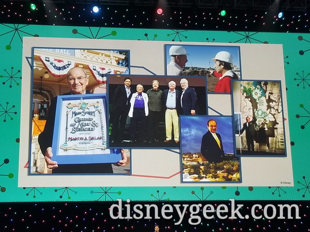 A tribute to Disney Legend Marty Sklar. At past Expos Marty took part in several panels/presentations like this. He passed away shortly after the last Expo.