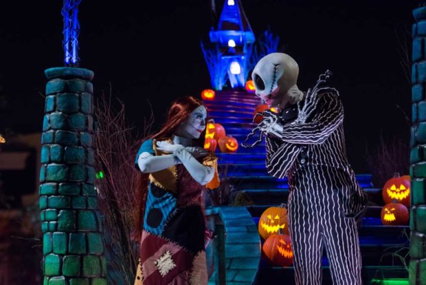 The guest-favorite “Frightfully Fun Parade” delights guests at Disney California Adventure Park during the all-new separate-ticket Oogie Boogie Bash – A Disney Halloween Party on 20 select nights from Sept. 17-Oct. 31, 2019. The Headless Horseman of Sleepy Hollow heralds the arrival of Mickey Mouse and Minnie Mouse who lead the cavalcade of characters, including many mischievous Disney villains. New this year, the ever-curious and whimsical Cheshire Cat from “Alice in Wonderland” joins the parade, mischievously smiling at all the magical mayhem. (Disneyland Resort)